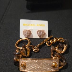 Michael Kors "Brilliance" Earring & Michael Korse Tortise Gold-Tone ID